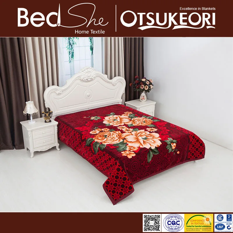 Hot Selling 2 Ply 1 Side 7.5kg Heavy Weight Embossed Winter Warm Polyester Fabric Mink Blanket