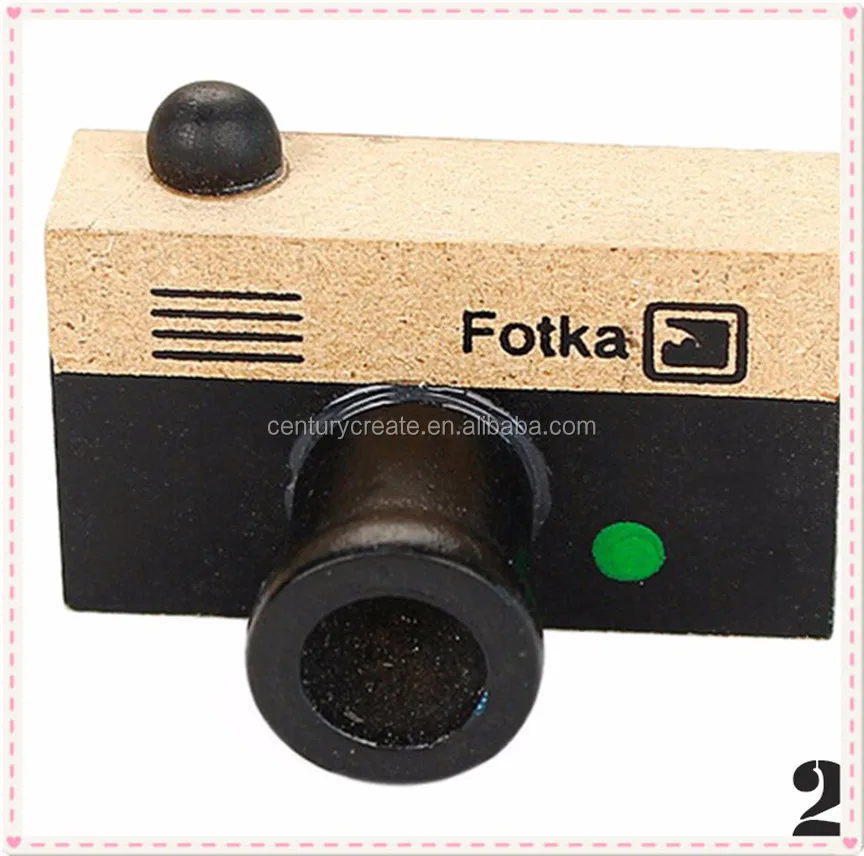 Cute DIY Decor Crafts Wooden Retro Mini Camera Rubber Stamp Seal