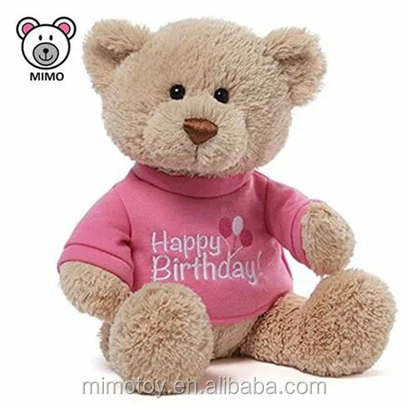 China Toy Factory Stuffed Plush Teddy Bear T shirts Wholesale Custom LOGO Cute Soft Plush Toy Brown Teddy Bear