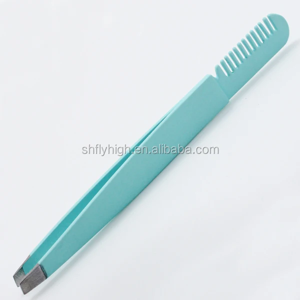 Eyebrow tweezer with comb the other end
