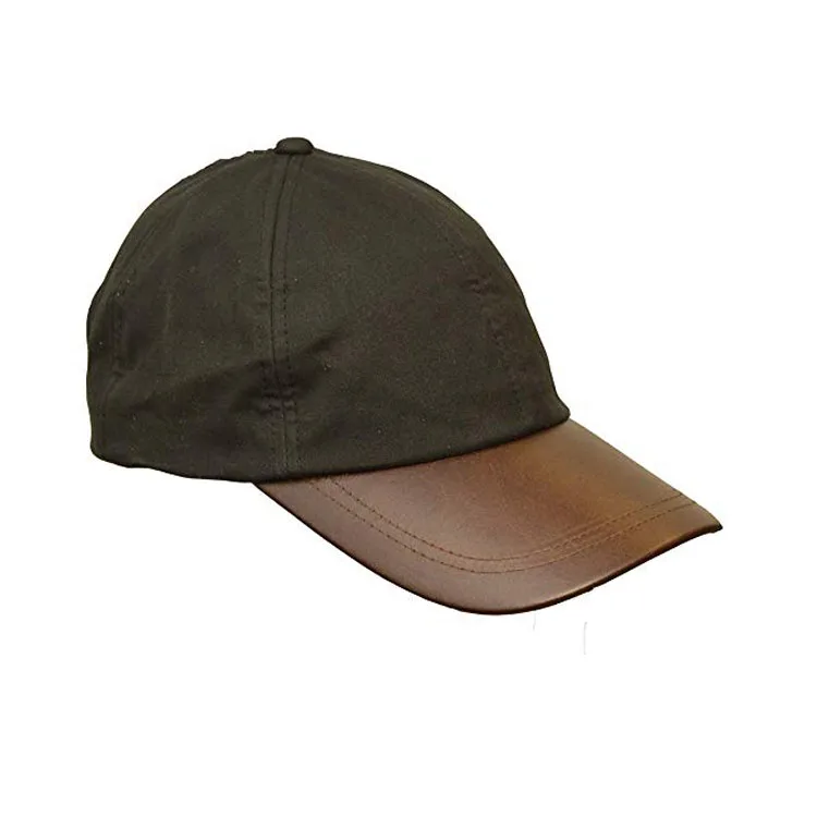 Mens Ladies Wax Baseball Cap Waxed 100% Cotton Leather Bill Custom Promotional Hat