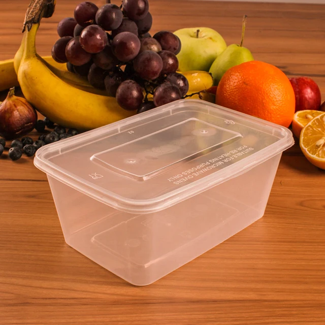 
Disposable big rectangular plastic food storage container 1500ml 