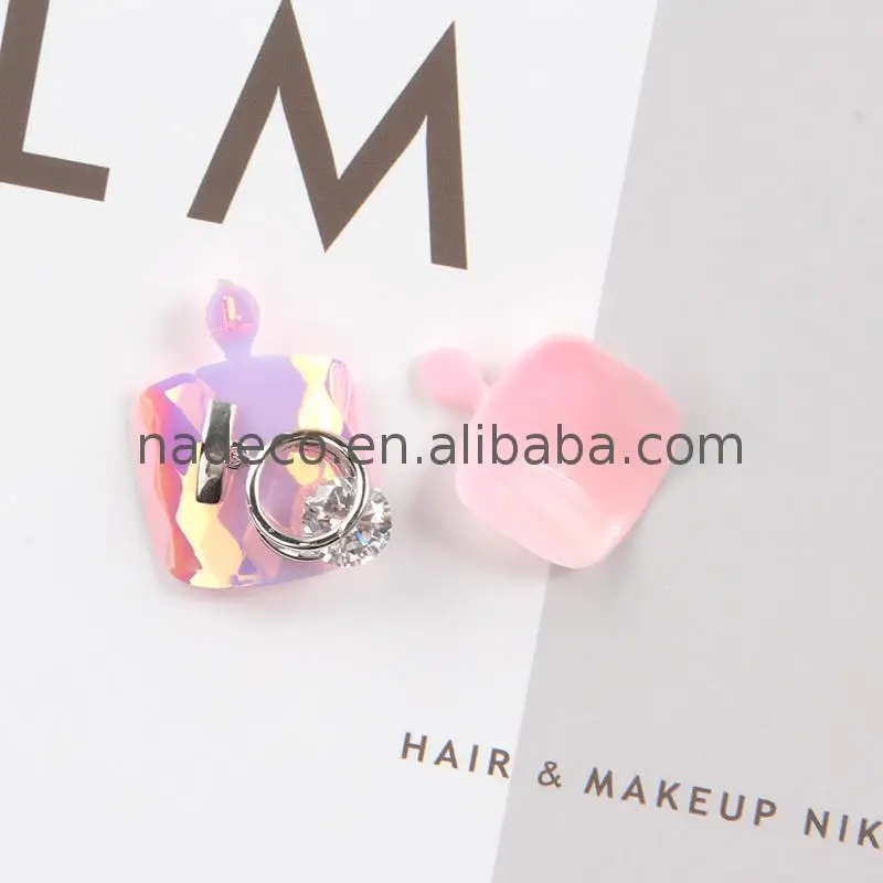 Professional Manufacturer new design recycle use press on toe nail tips nadeco artificial chrome sticker New arrival good price