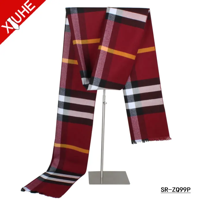 Custom Fashion Unisex Winter Scarves High Quality Stripe Viscose Scarf Shawl for Men Scarf Men