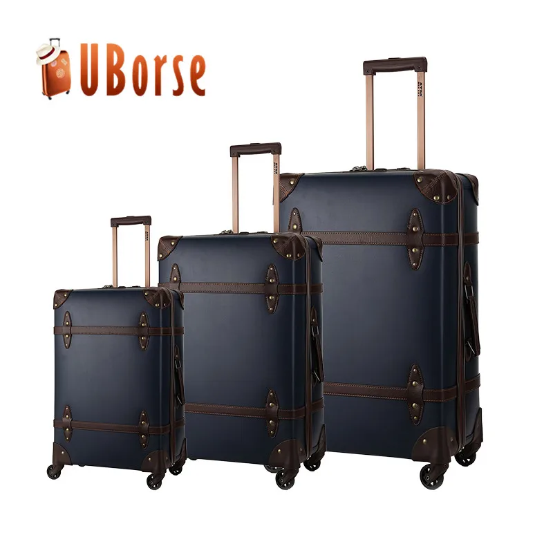 
Pu leather 3 pieces Trolley luggage set,Vintage luggage suitcase,Travel luggage suitcase 