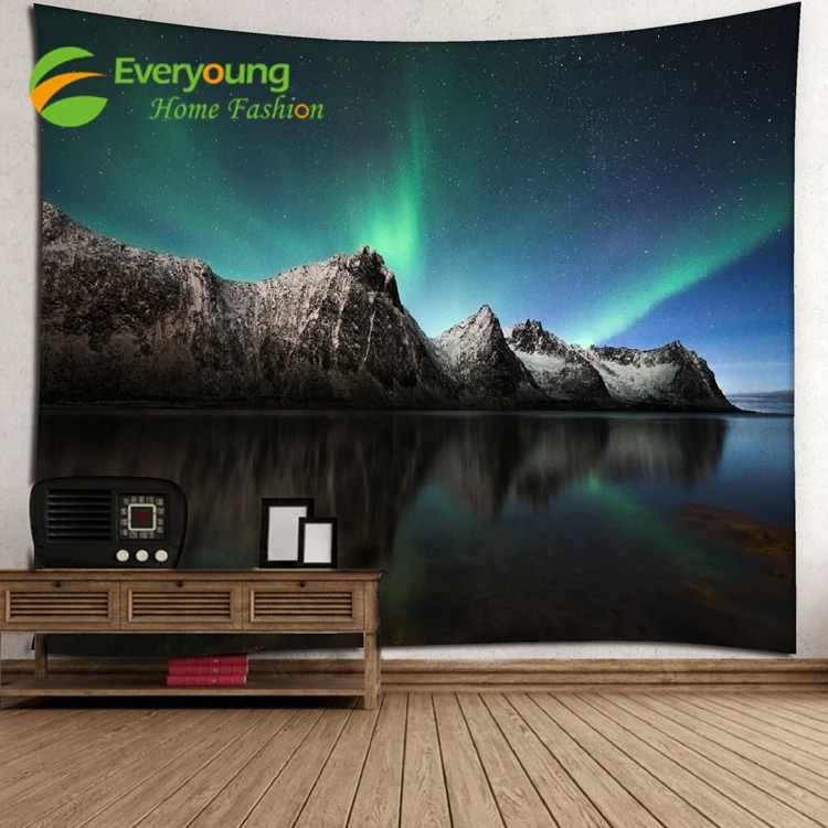 100% Polyester Fabric Digital Printing Wall Hanging Tapestry with Custom Designs