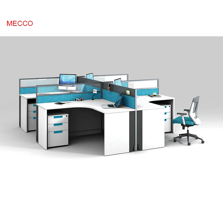 Manager cubicle workstation 4 people office partition material workstation