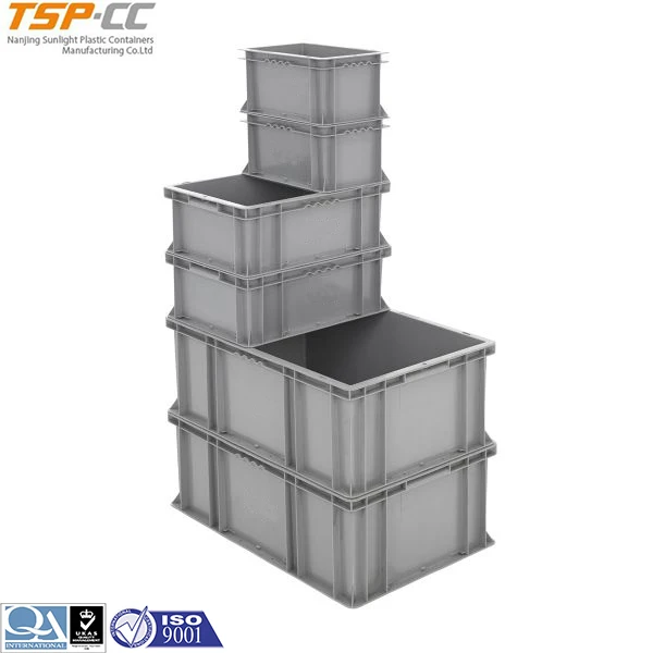 High quality reinforced ribs plastic stacking container storage crates