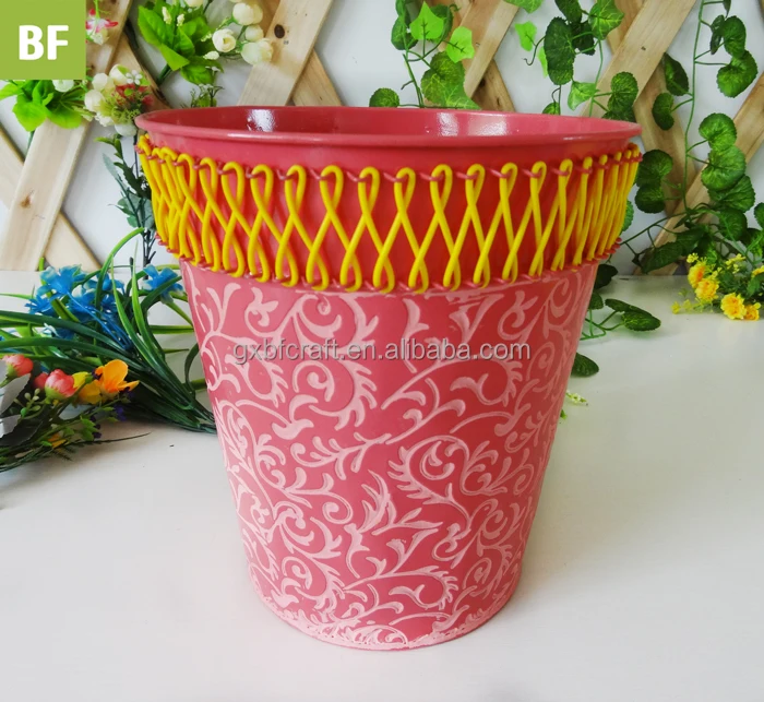 Zinc paint pail tub orchid pot for garlic planting