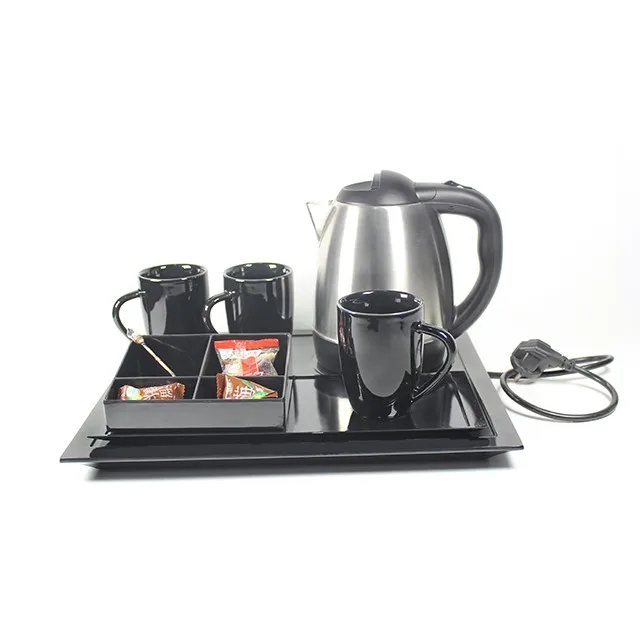 Factory manufacture 1.0L/1.2L  stainless steel electric tea kettle tray set
