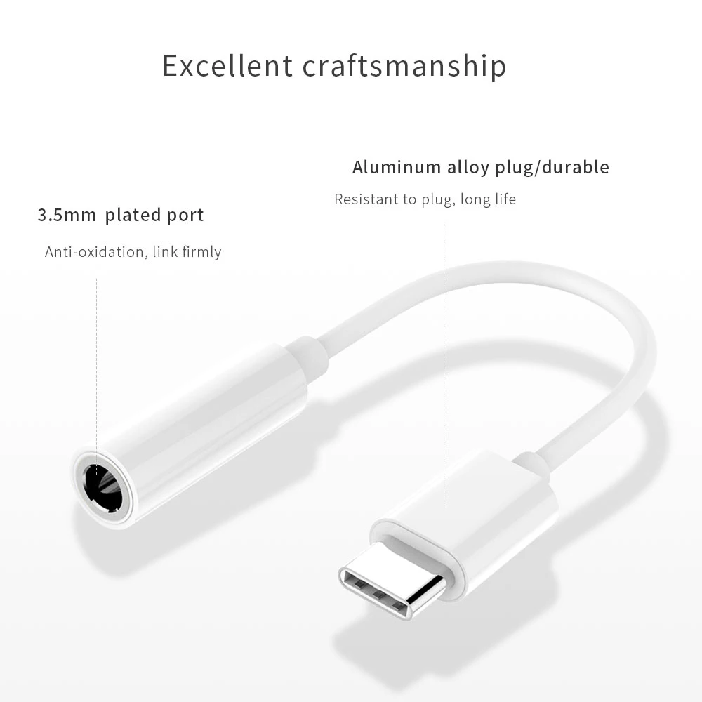 
USB Type C to 3.5mm Adapter Cable Headphone Earphone Jack AUX Type-C Convertor Cabel for Letv Leeco Le Max 2 Pro 3 for xiaomi 