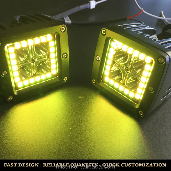 Spot Beam 18W 3Inch 6 Leds RGB leds working light bar for ATV 4*4 offroad wagon driving