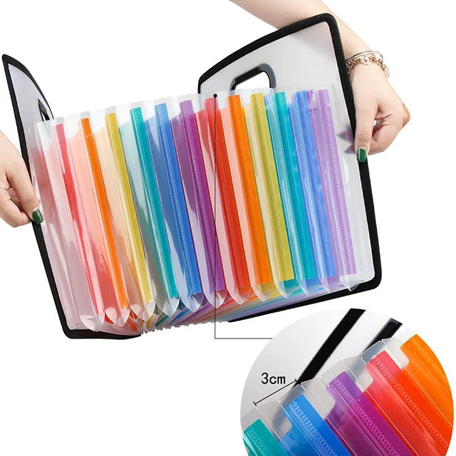 Customized Colorful Expanding File Folder Portable PP Organiser A4 Size Classify Expanding File Folder