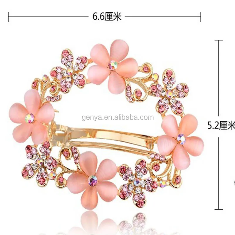GenyaFashion Elegant Diamond Petal Hair Clip for Women and Girls