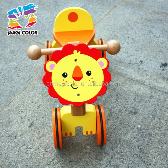 2016 wholesale kids wooden lion toy car,fashion children wooden lion toy car,hot sale wooden lion toy car W16A025