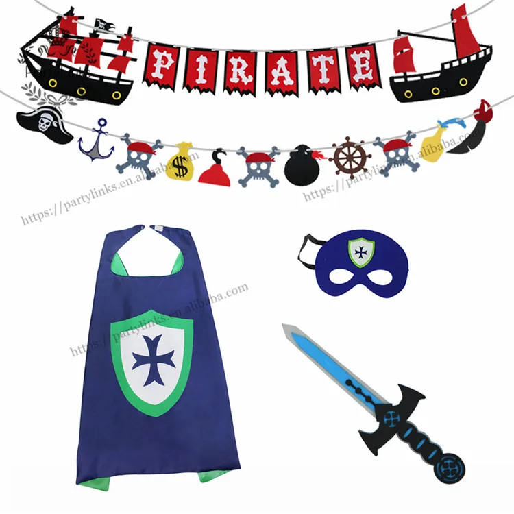 Pirate Party   Decoration Costume Sword Banner Themed Costumes Perfect Role Playing Super Movie Knight New Year Purim Costume