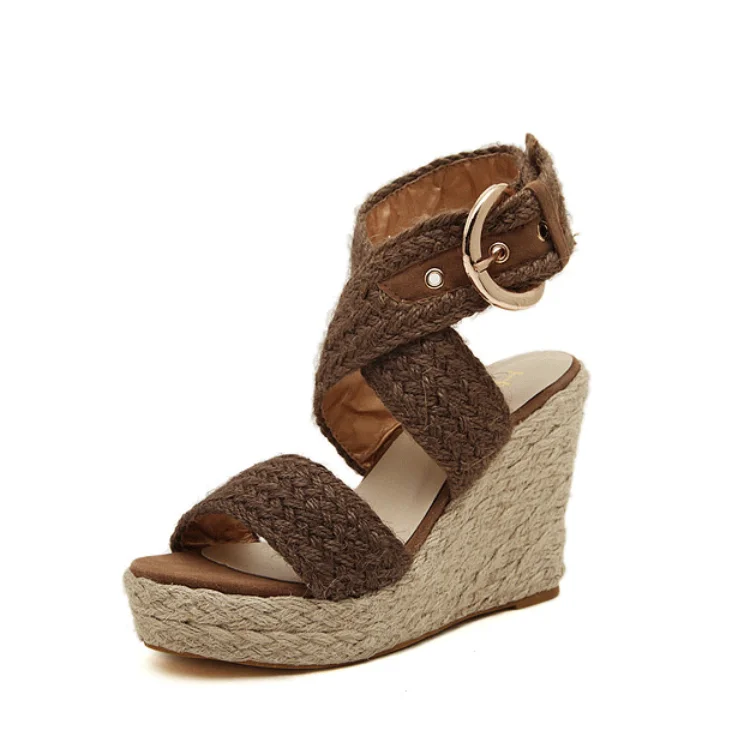 2019 New Ladies espadrille wedges heel sandals women shoes In Stock