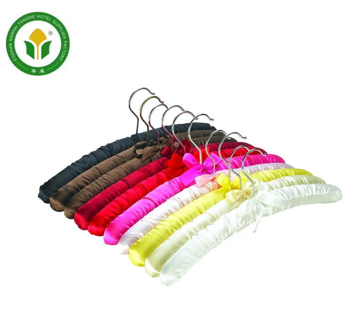 High quality satin padded clothes rack coat hanger rack