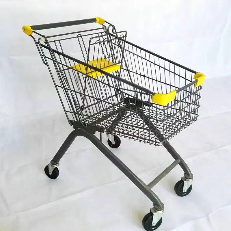best grocery shopping cart manufacturer cheap price four wheels metal supermarket used shopping trolley for sale
