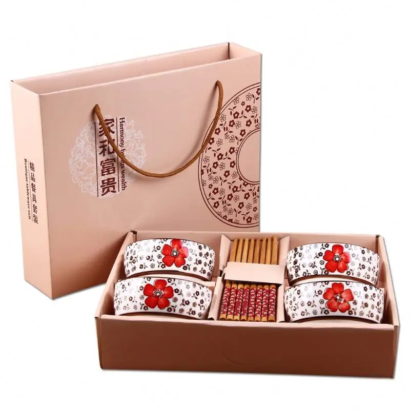 
Japanese Bowl Set includes 4 Bowls and 4 chopsticks in gift box. 