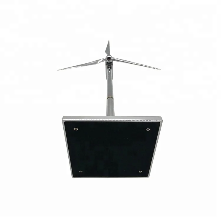 silver plated metal solar energy windmill model