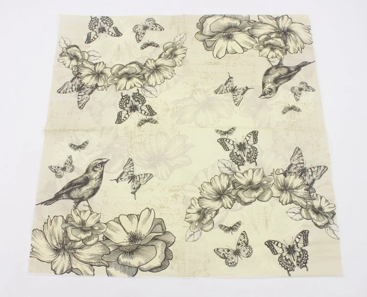 Butterfly Paper Napkin Festive & Party Tissue Napkin Decoration Guardanapo 33cm*33cm Or Custom Napkins