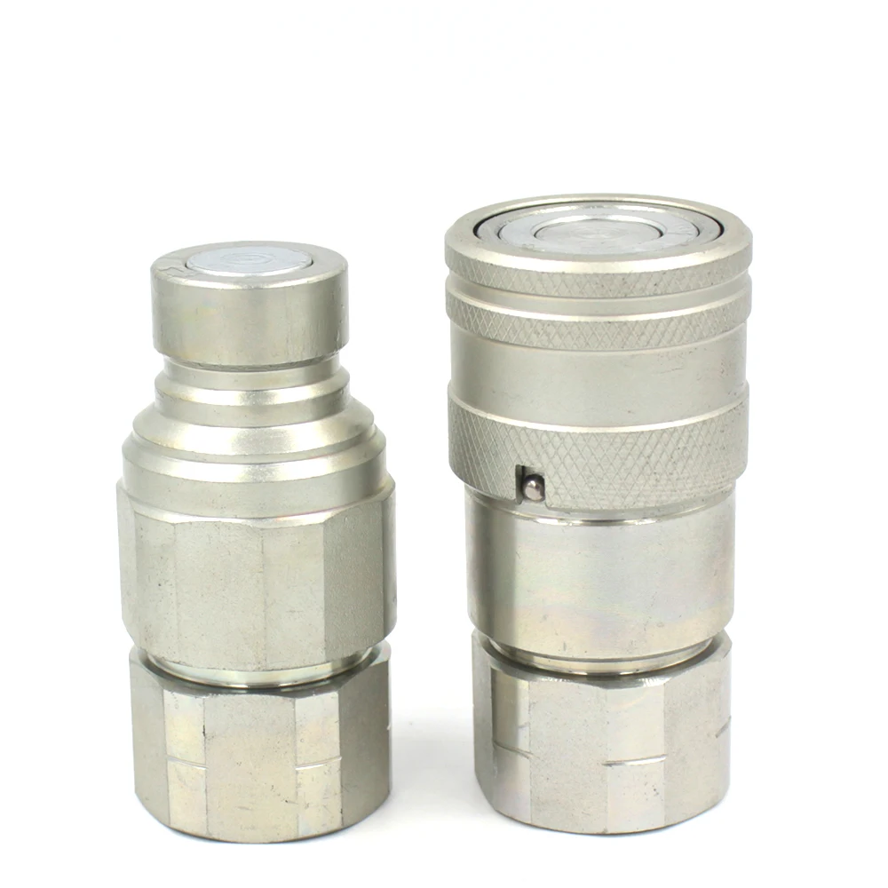 
3/4 inch NPT carbon steel ISO 16028 dry-break leak free flat face hydraulic quick coupling 