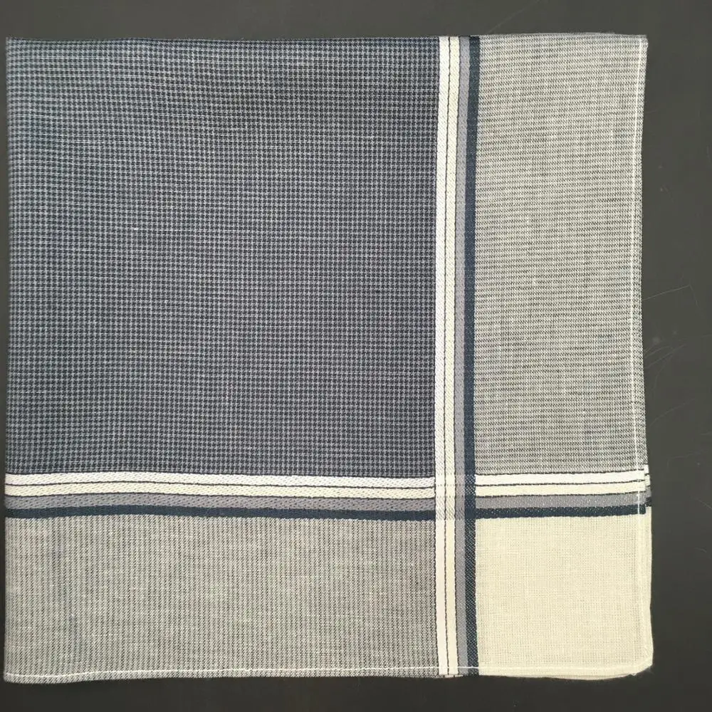100% Cotton Men Pocket square with Yarn Dyed Handkerchief