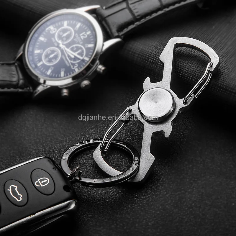 high quality stainless steel car fidget hand spinner opener keychain