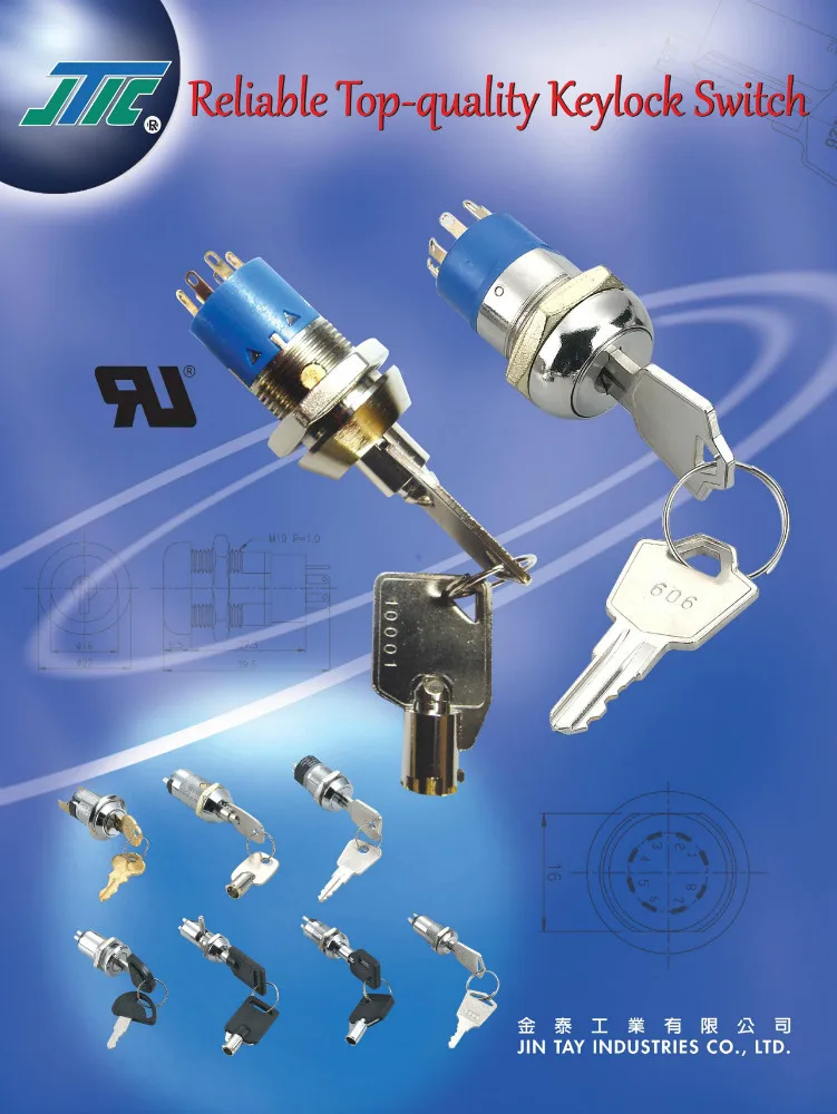 Mid Size Electrical ON ON SPST Key Switch Lock