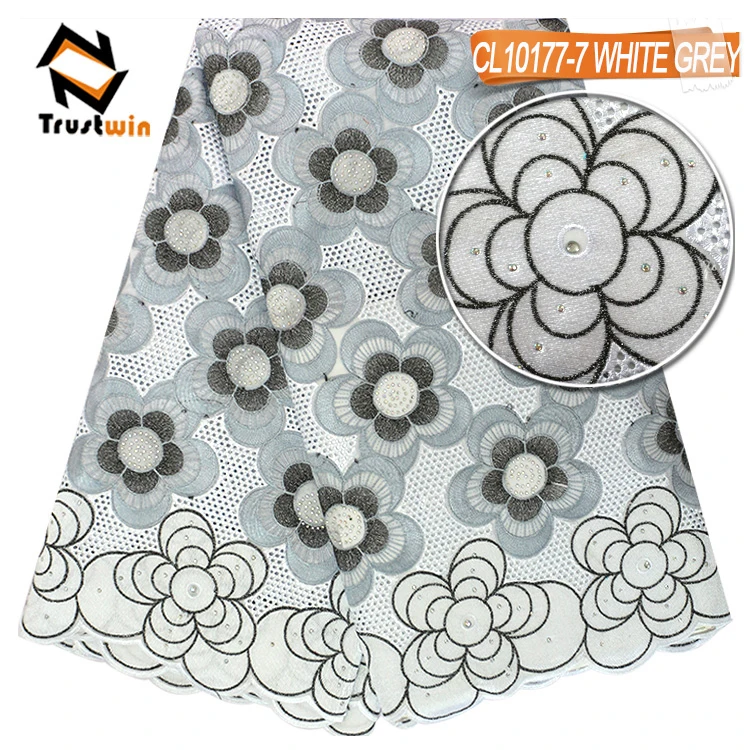 China supplier cotton lace fabrics trim big voile lace fabrics