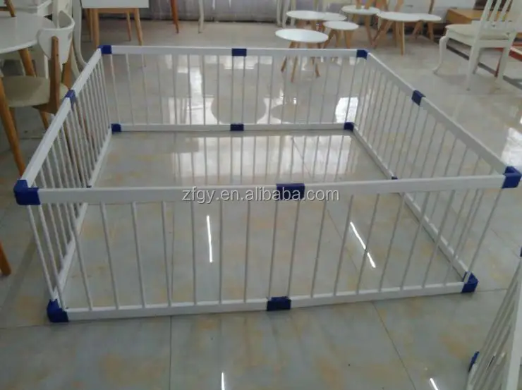 
Wooden portable baby playard with wheel 