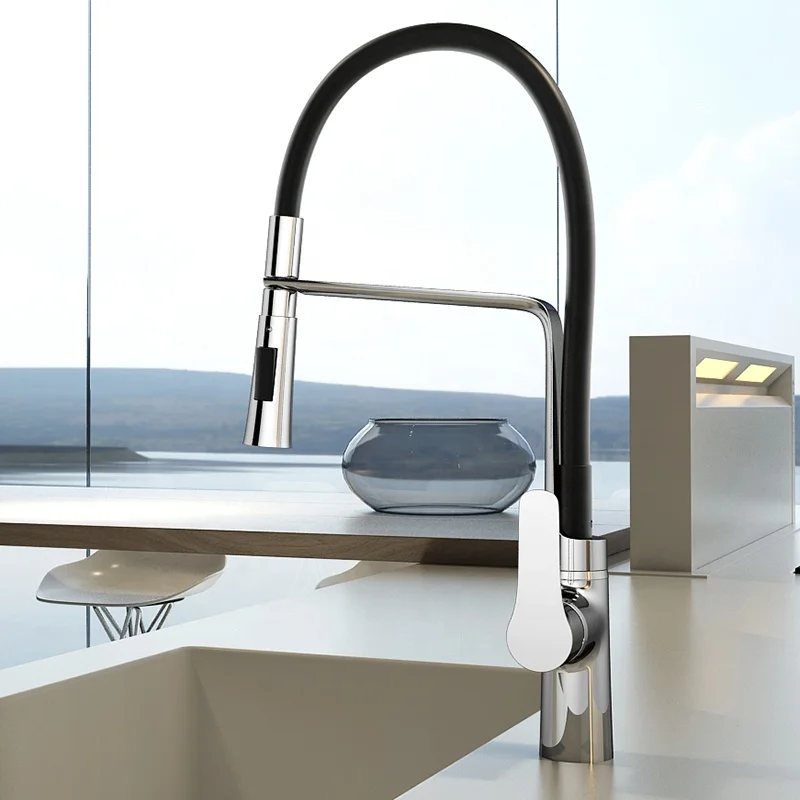 
HIMARK ODM quality brass upc single handle flexible pull down kitchen faucet 