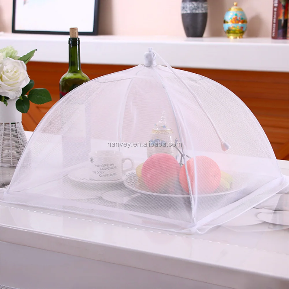 Hanvey Folding Mesh Screen Food Cover Tent Umbrella, Reusable and Collapsible Outdoor Picnic Mesh Food Cover