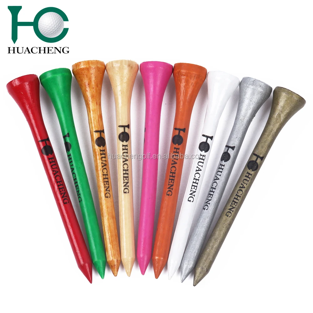 
Hot sale bamboo golf tees/ holder with big logo printing 
