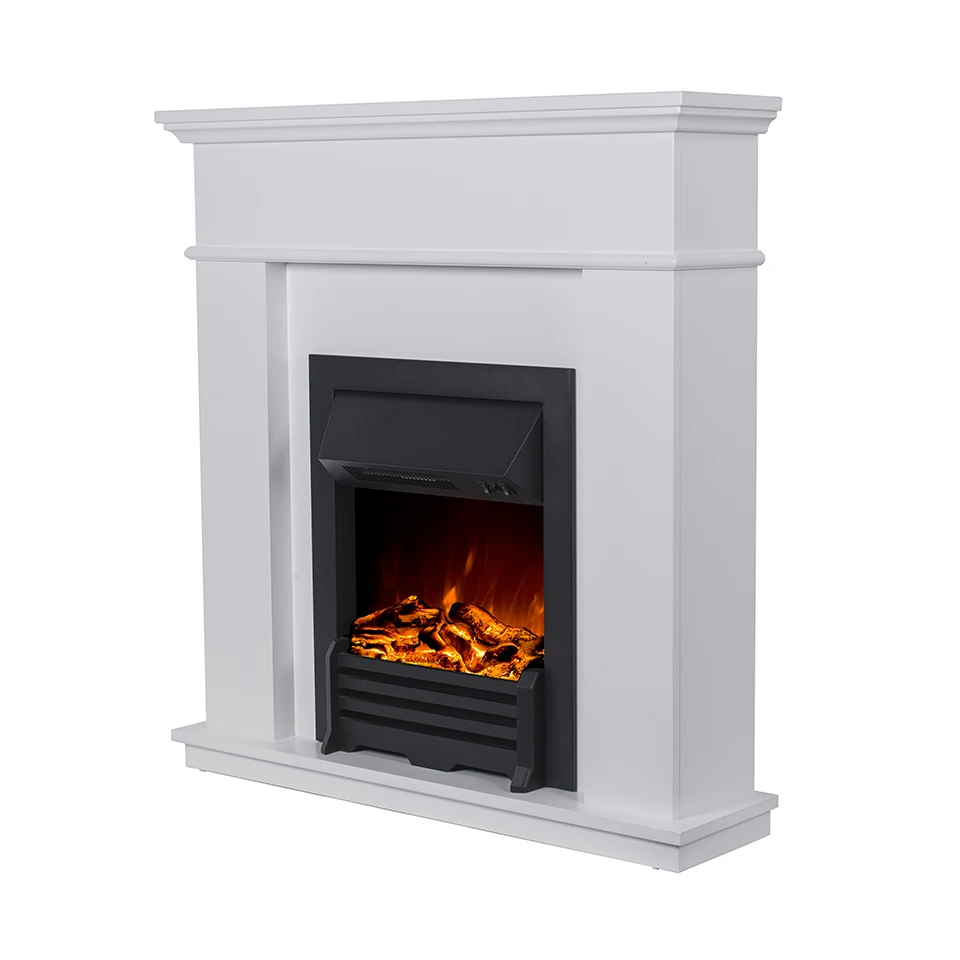 Vertical Electric Fireplace with MDF Mantel Frame Suite