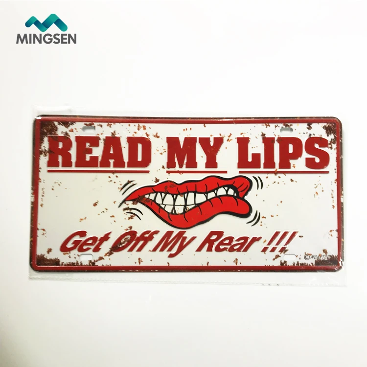 custom made tin metal advertising printing US flag car license plate