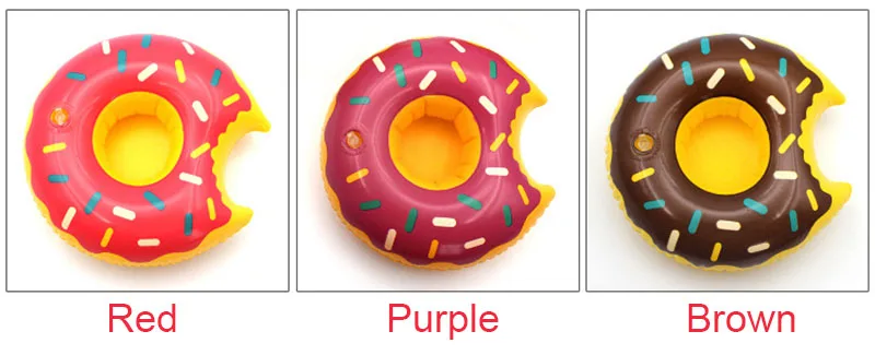 Inflatable Drink Cup Holders Mini Doughnut Cup Stand Floating Beach DIY Party Decoration Coasters Swimming Floating Toy