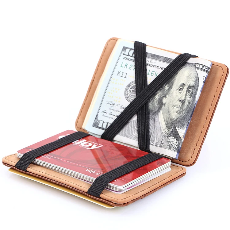 Promotion Business High Quality Magic genuine leather Wallet PU Card Holder for Men