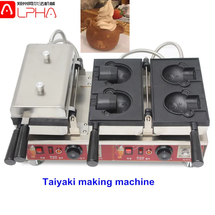 Factory supply taiyaki machine for filling ice cream/fish shaped waffle cone making machine/Electric taiyaki machine