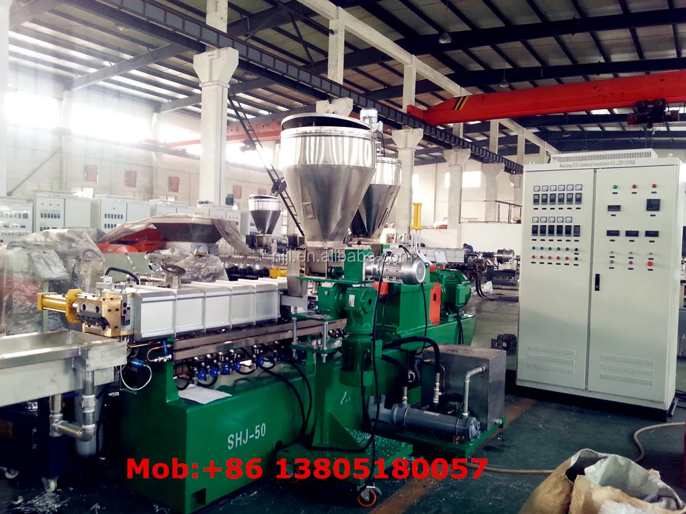 SHJ50 Co-Rotating Twin Screw Extruder for PP /Nylon /PA6 / PA66 + Glass Fiber masterbatch