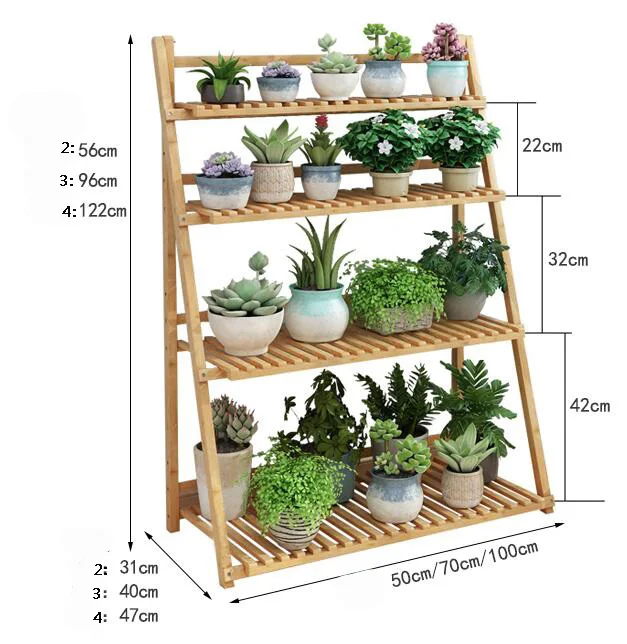 
2 tier wooden corner standing plant display stand shelf 