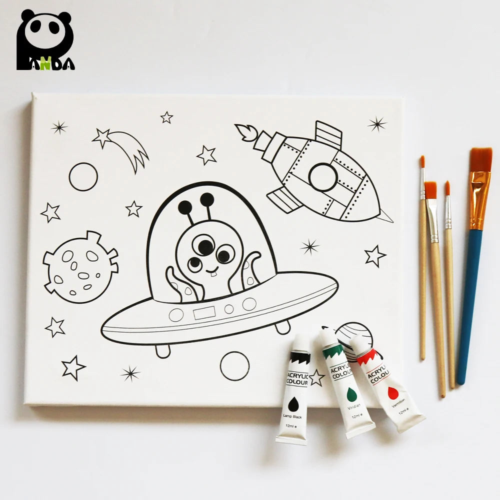 
cartoon line pre-printed canvas painting 