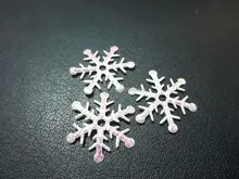 100 pieces lot font b snowflake b font Appliques Wedding font b Christmas b font font