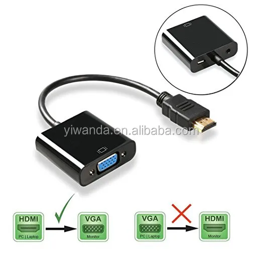 Gold-Plated HDMI to VGA HD1080P HDMI to VGA Adapter Converter Male to Female adattatore hdmi With 3.5mm Audio Port Cable
