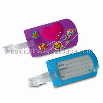 NO MOQ customized pvc luggage tag