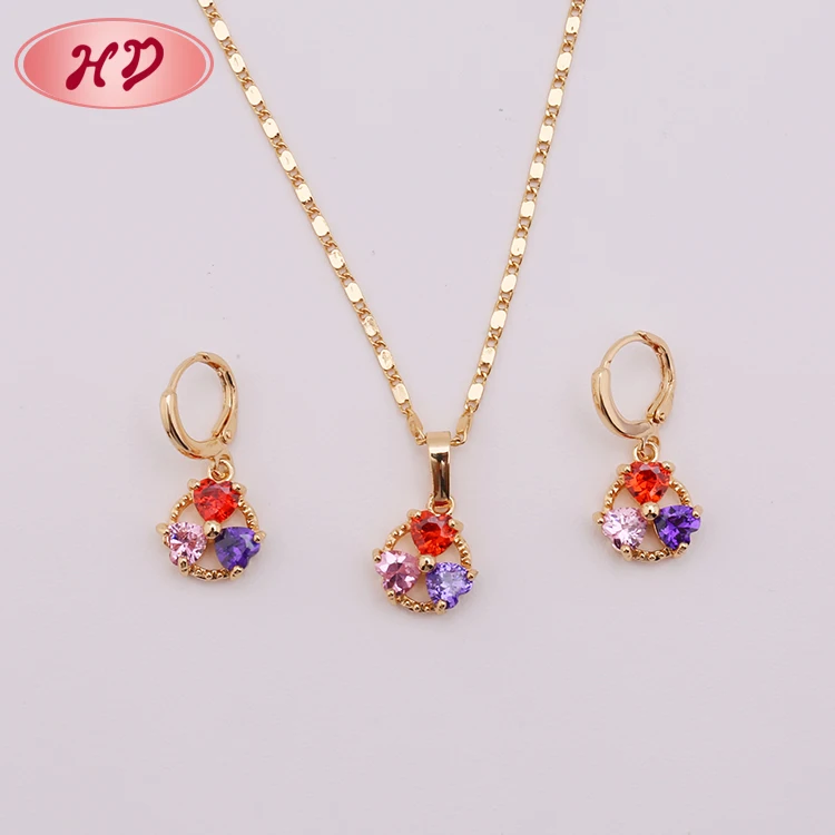 Best Jewelry Pakistani Colorful 18K Gold Jewelry Sets for Women