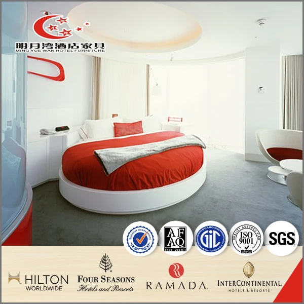 Italian Royal Luxury Gold Tufted Round Bed hotel furniture