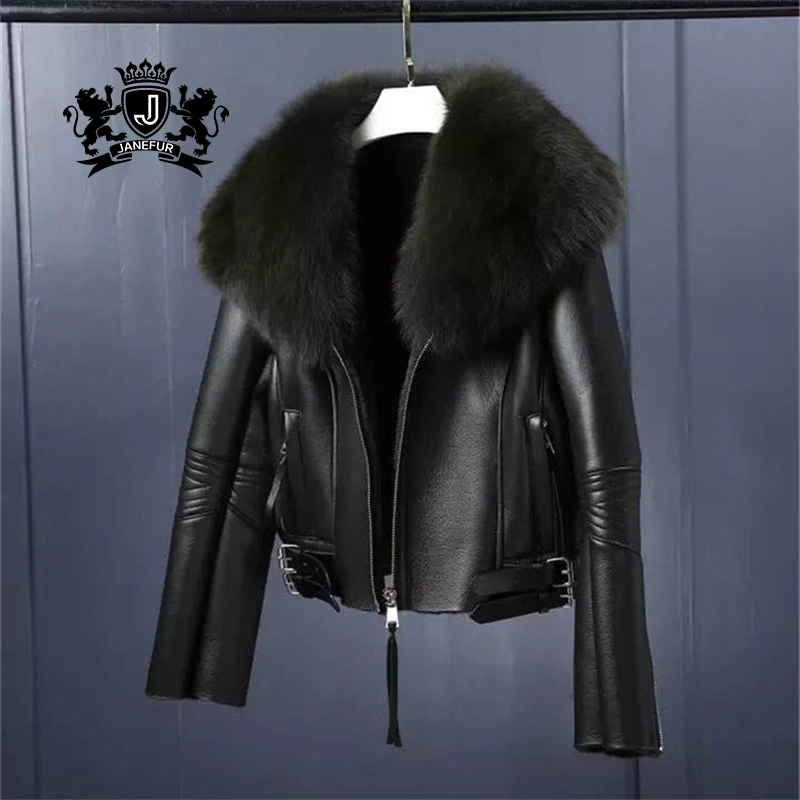 2019 Hottest Seller High Quality German Winter Coat Brands Leather Fur Overcoat Over Size Cheap Price Lamb Fur Coat
