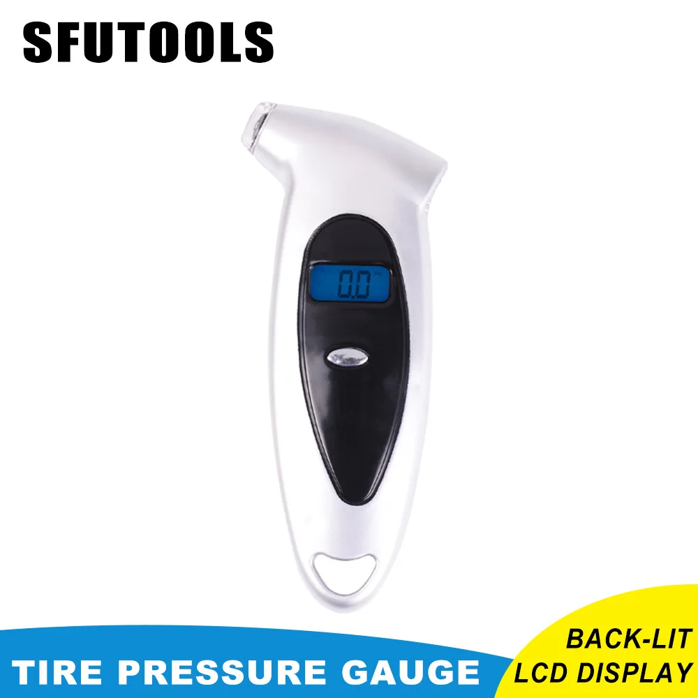 SFUTOOLS Bicycle Bike Car Tire Diagnostic LCD Display Universal Car Digital Tire Pressure Tool Gauge Tpms Tyre Valve 3-150psi Ce
